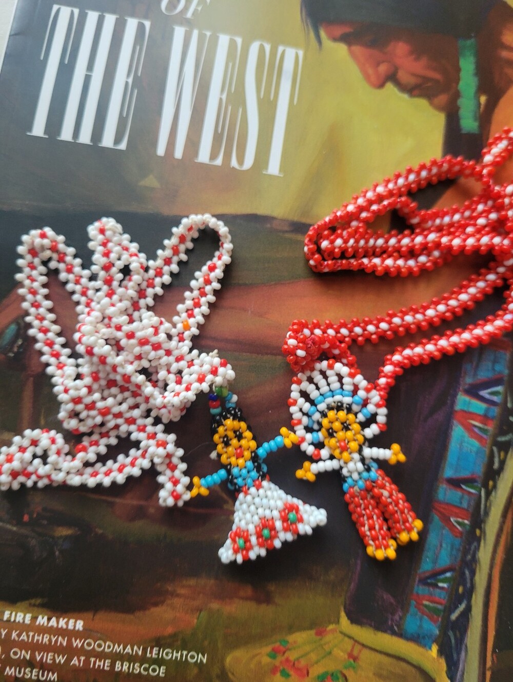 Vintage Beaded Native American Doll Necklaces Man & Woman Southwestern  Unisex